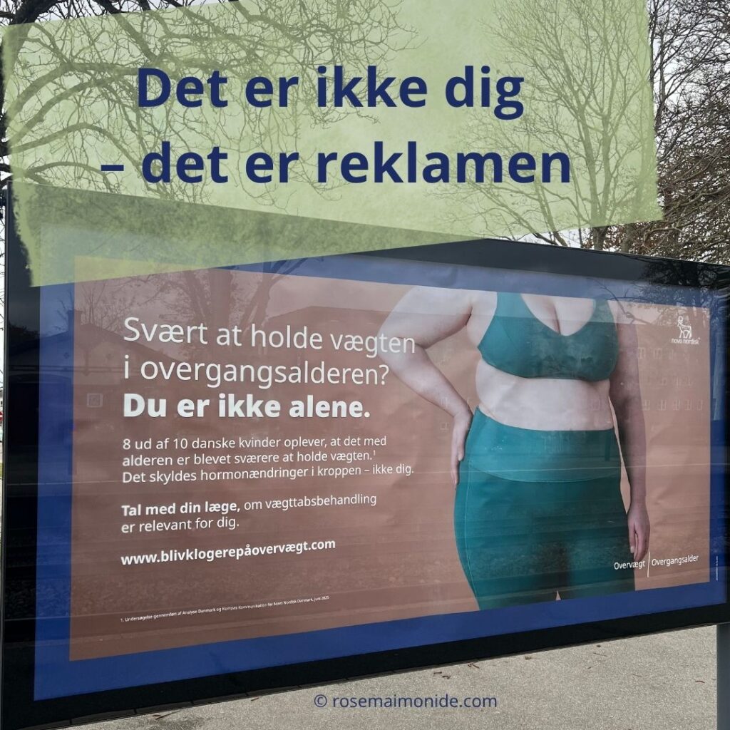 Billede af Novos reklame om overvægt påsat tekst