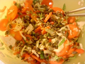 Rå kålsalat med inkabær og misodressing
